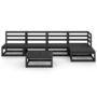 Voir la diapositive 3 : VIDAXL Salon de jardin 5 pcs noir bois de pin massif