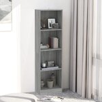 VIDAXL Bibliotheque 4 niveaux Sonoma gris 40x24x143 cm