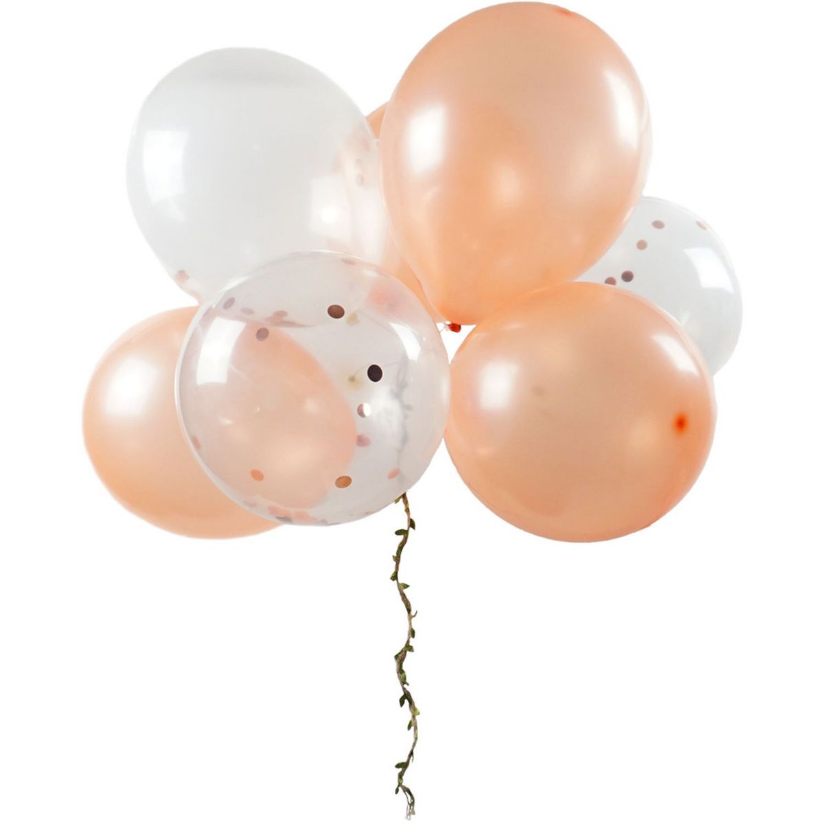 7 ballons confettis feuillages