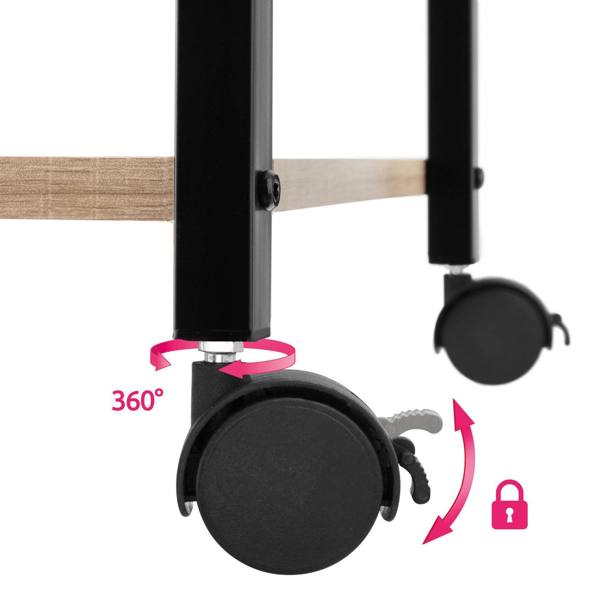 tectake Chariot de service style industriel Bois clair industriel, Chêne Sonoma