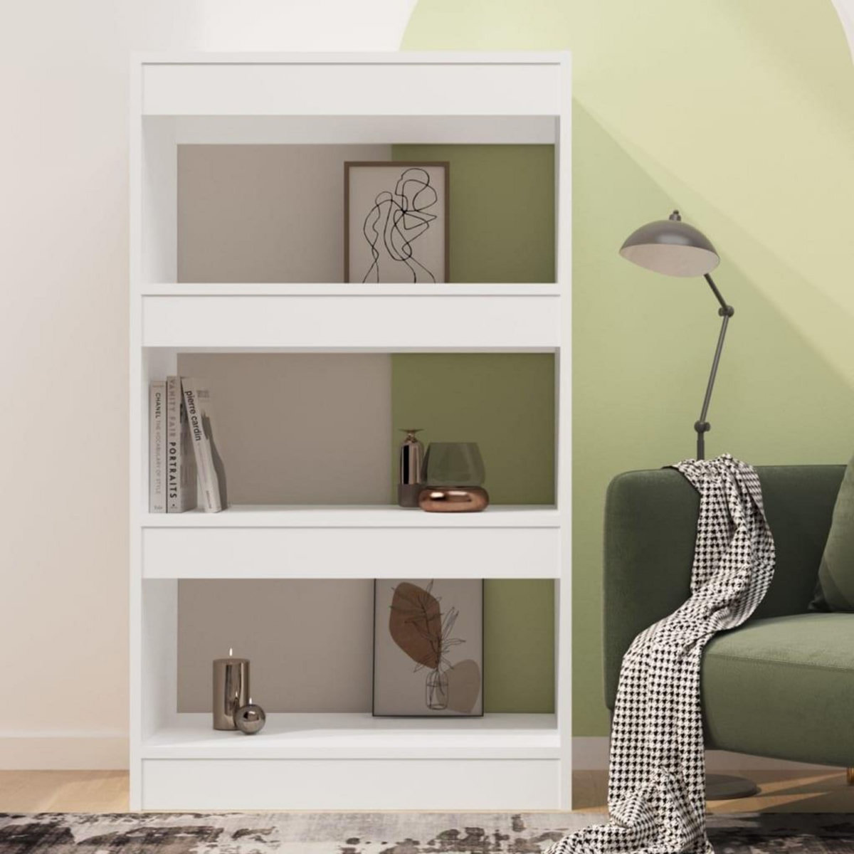 VIDAXL Bibliotheque/separateur de piece blanc bois d'ingenierie
