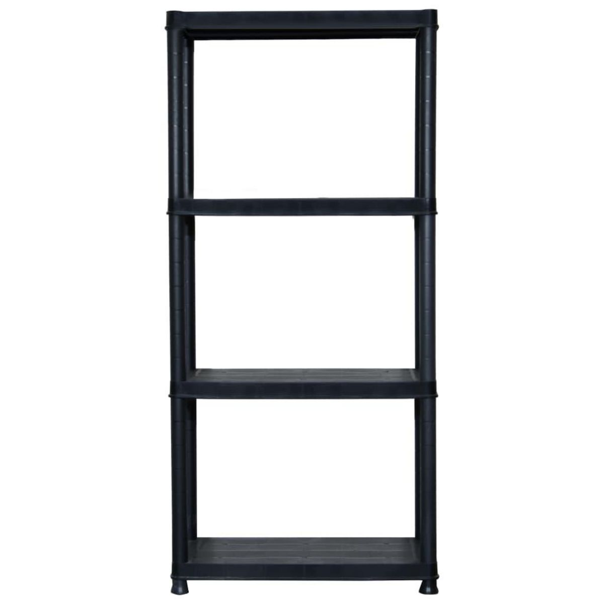 VIDAXL Etagere de rangement a 4 niveaux Noir 61x30,5x130 cm Plastique