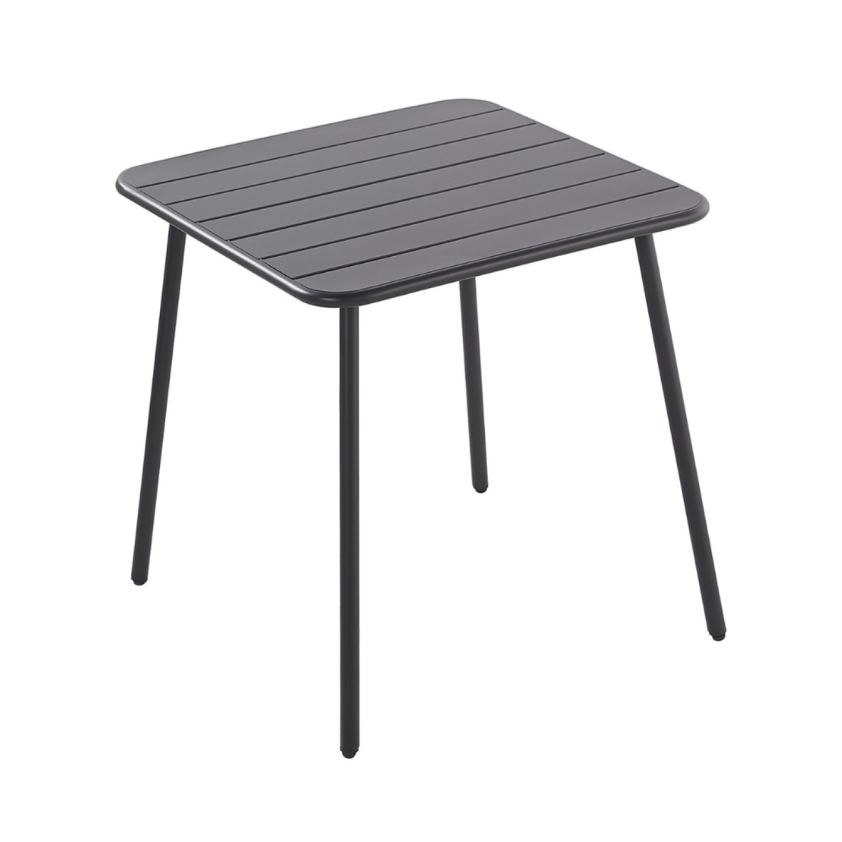 CONCEPT USINE Ensemble table + chaises gris foncé 4 places BERGAME