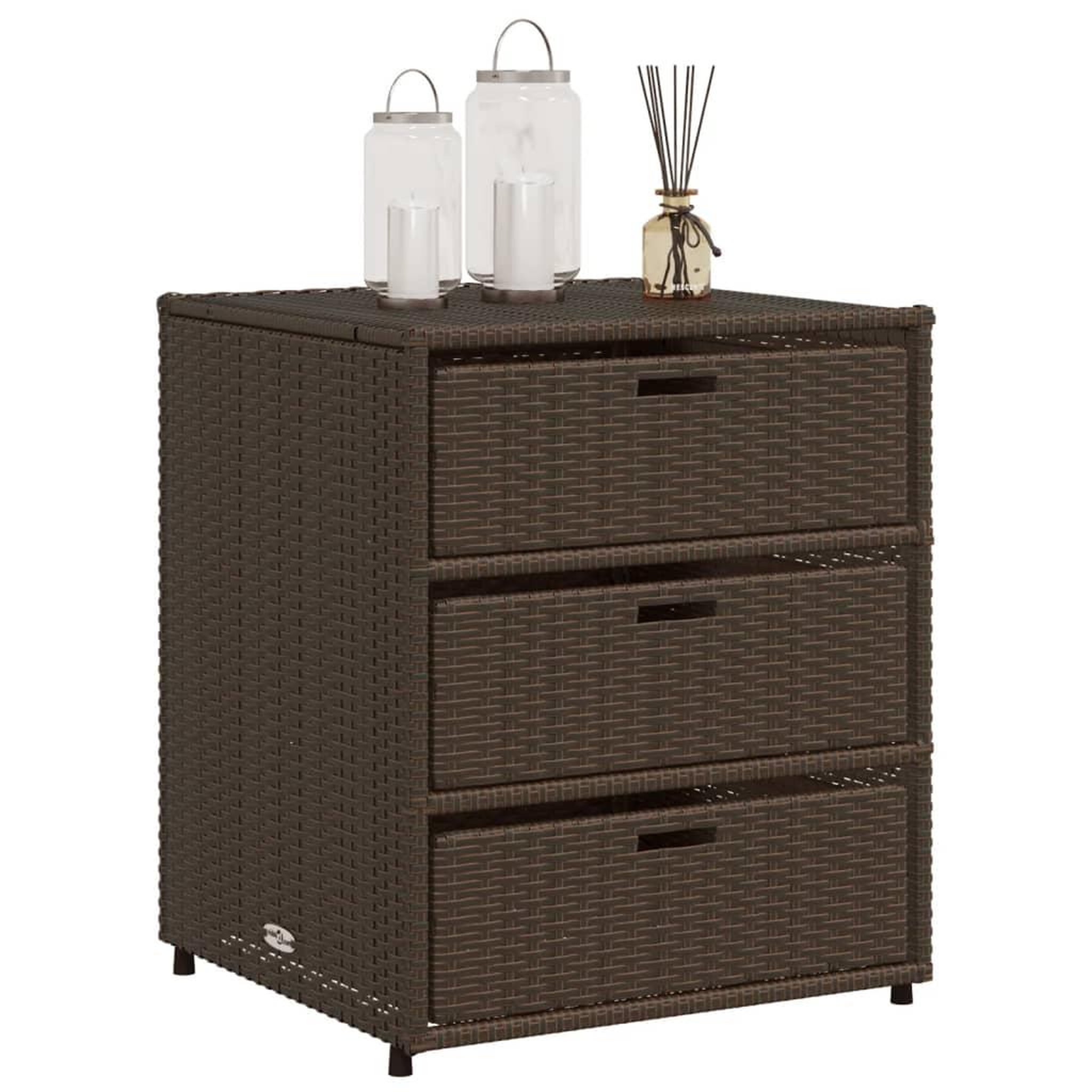 Voir la diapositive 4 : VIDAXL Armoire de rangement de jardin marron 55x59x69cm resine tressee