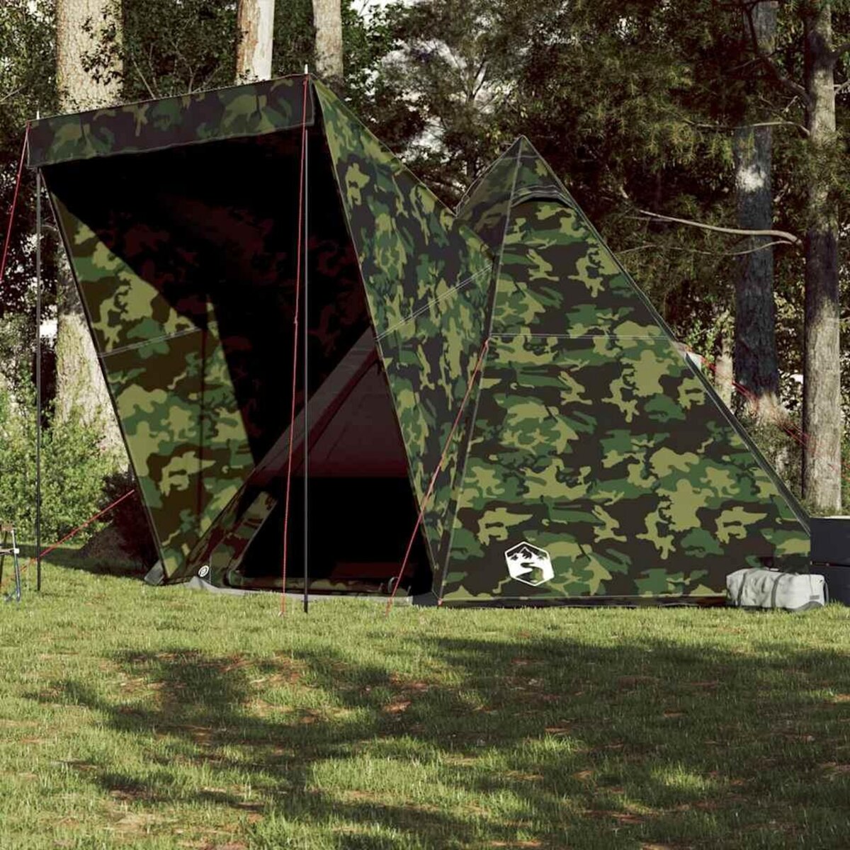 VIDAXL Tente familiale tipi 6 personnes camouflage impermeable
