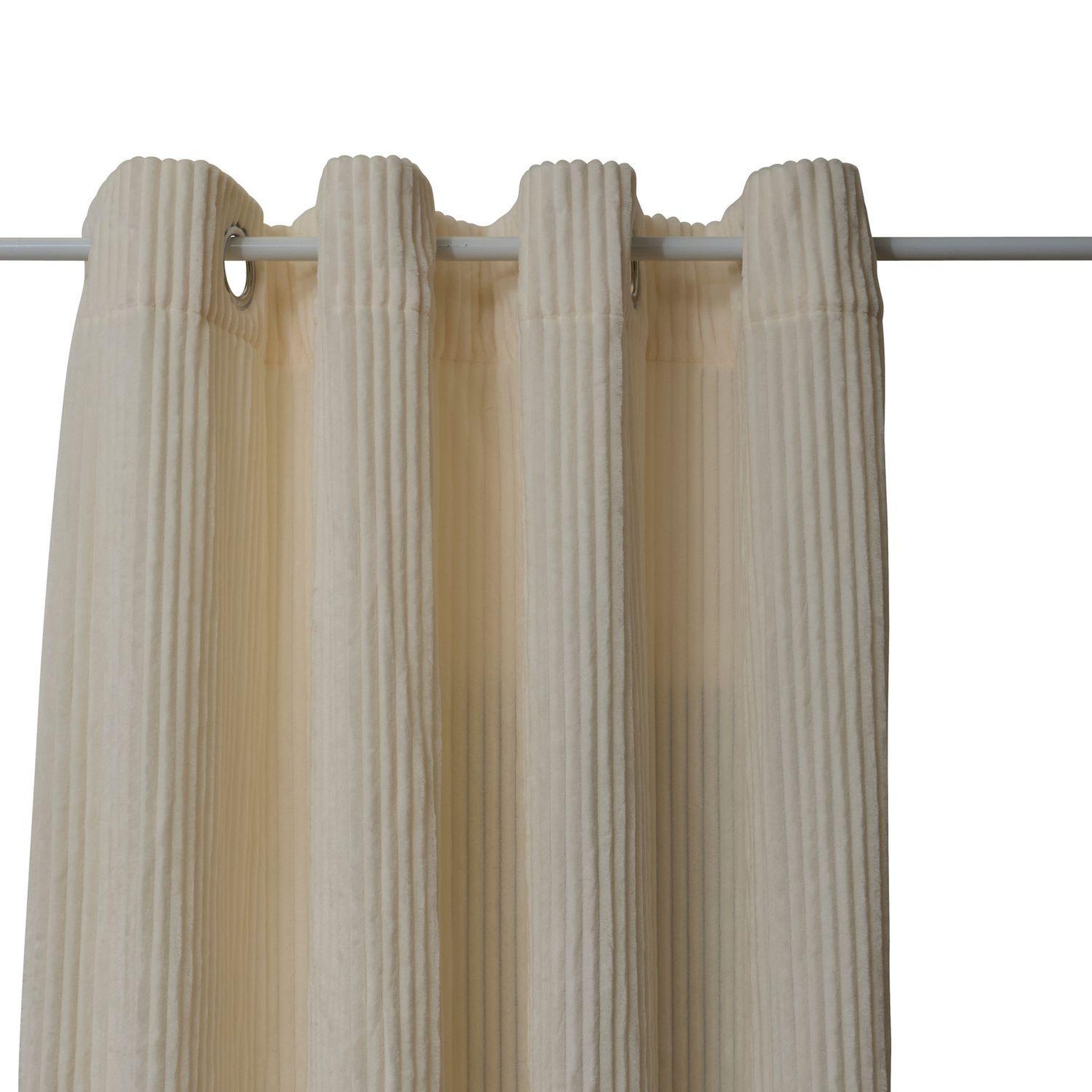 ATMOSPHERA Rideau en velours côtelé flanelle arum - 140 x 260 cm - ecru
