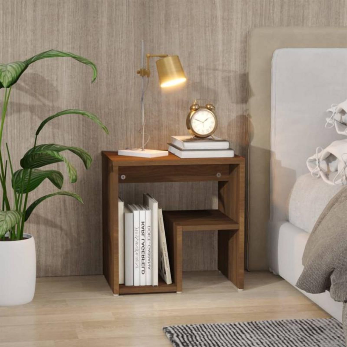 VIDAXL Table de chevet Chêne marron 40x30x40 cm Bois d ingénierie