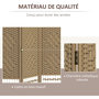 Voir la diapositive 5 : HOMCOM Paravent intérieur 3 panneaux pliables séparateur de pièce bois de peuplier bambou fibres de papier tressée coloris naturel