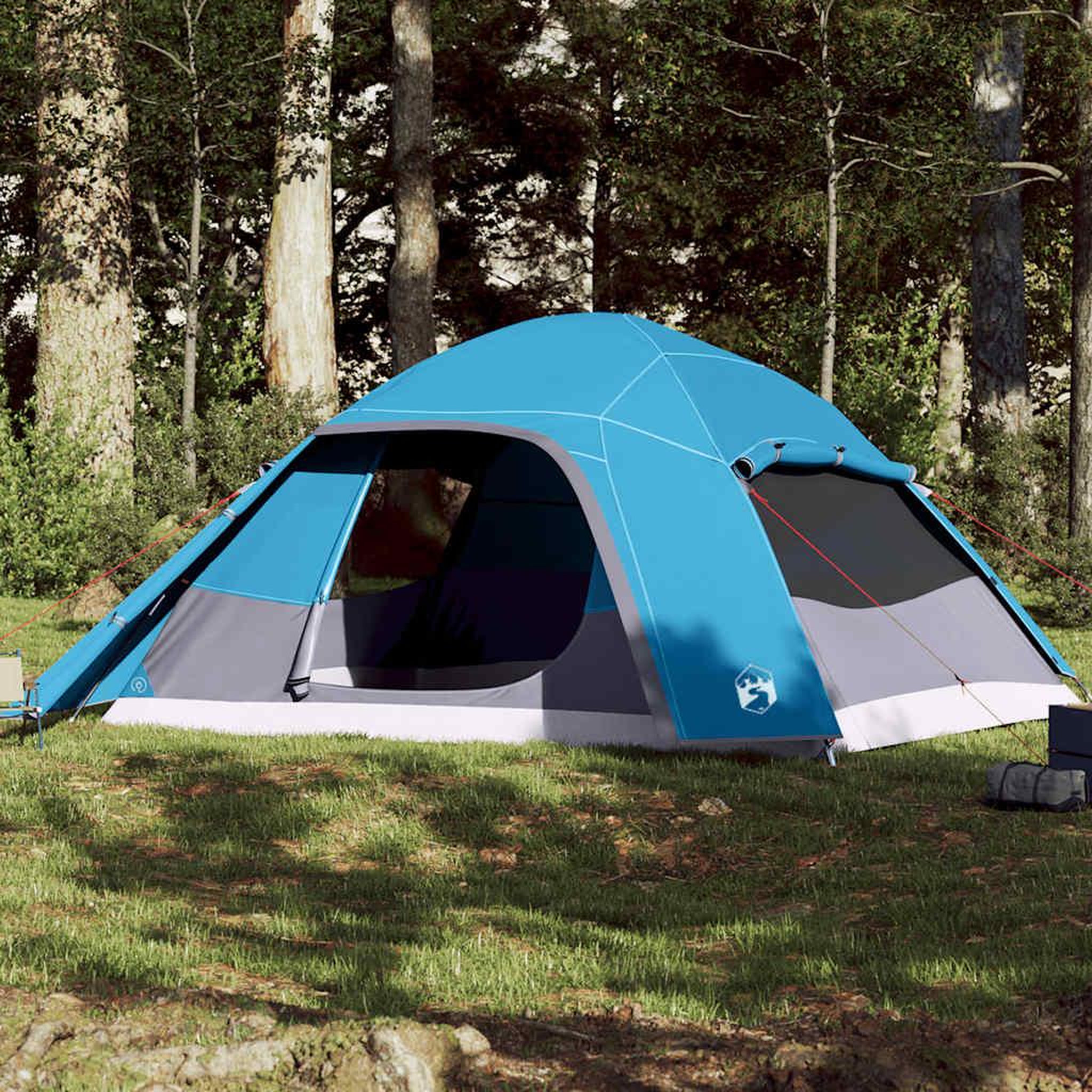 VIDAXL Tente familiale a dome 6 personnes bleu impermeable