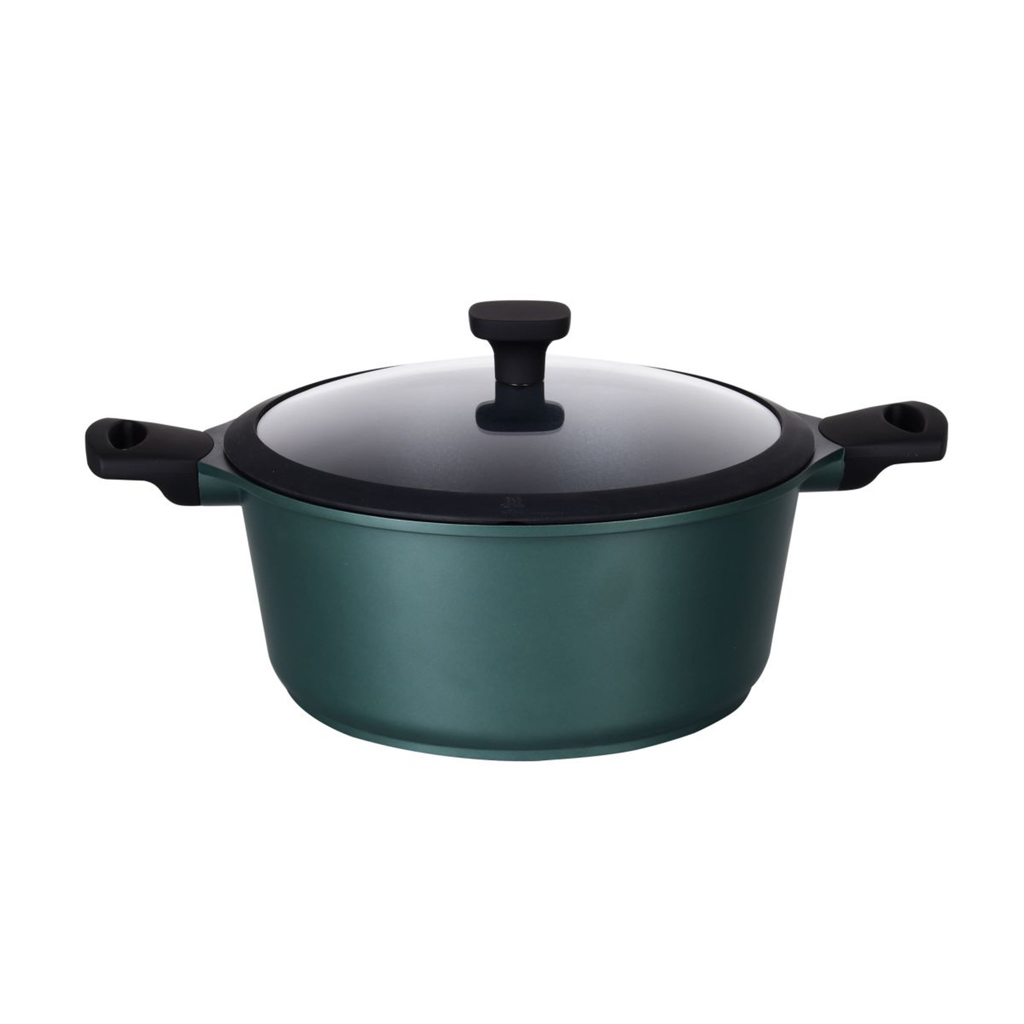 Voir la diapositive 2 : Faitout 24cm en fonte d'aluminium vert avec couvercle