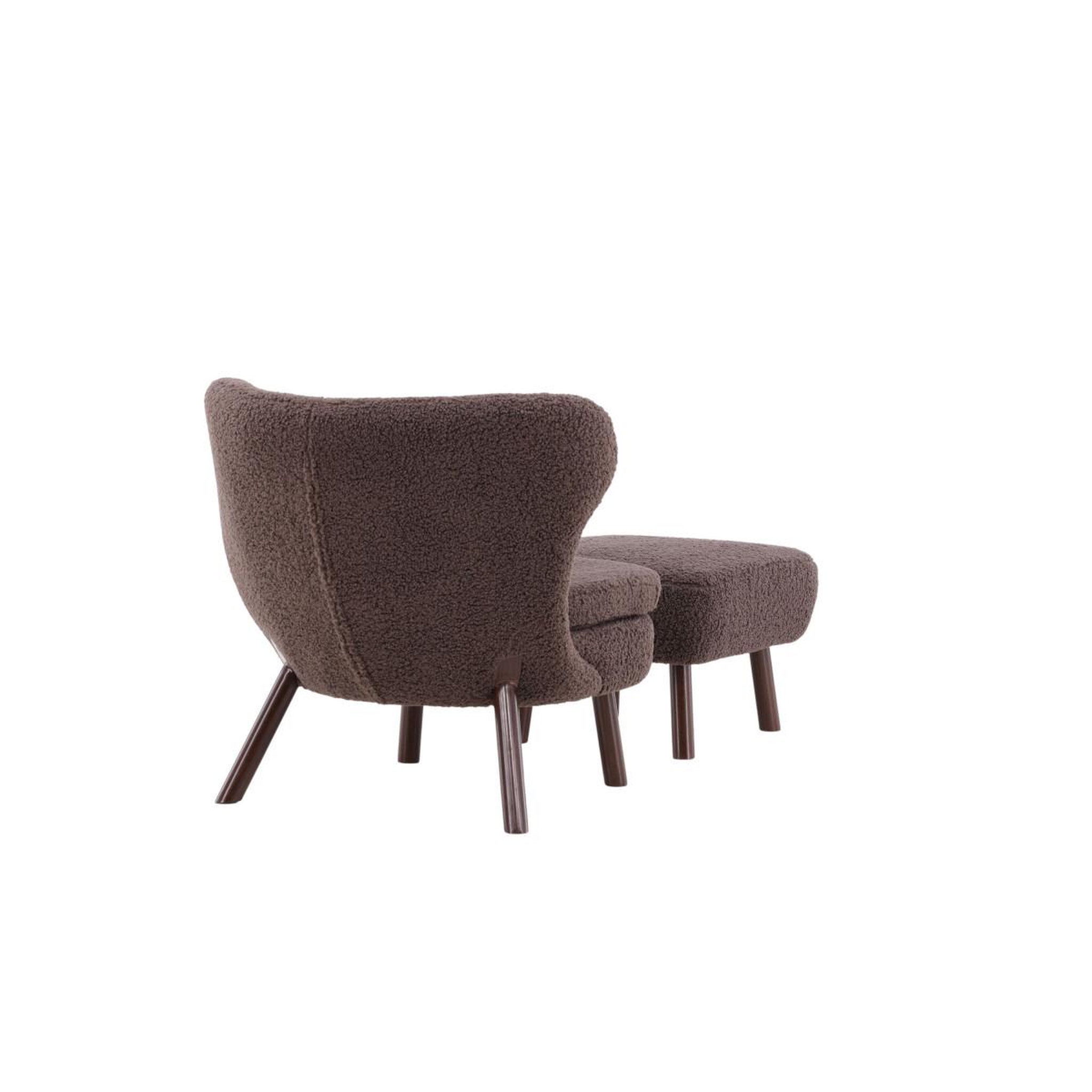 Voir la diapositive 4 : Paris Prix Fauteuil & pouf bouclette  ryxo  85cm marron