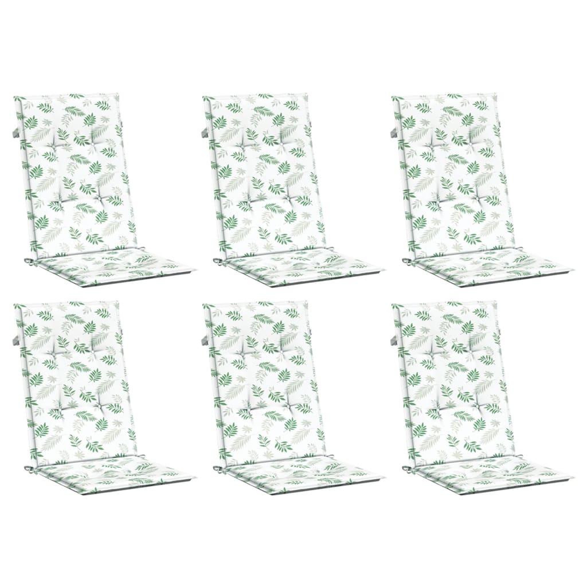 Voir la diapositive 3 : VIDAXL Coussins de chaise a dossier haut lot de 6 modele de feuille