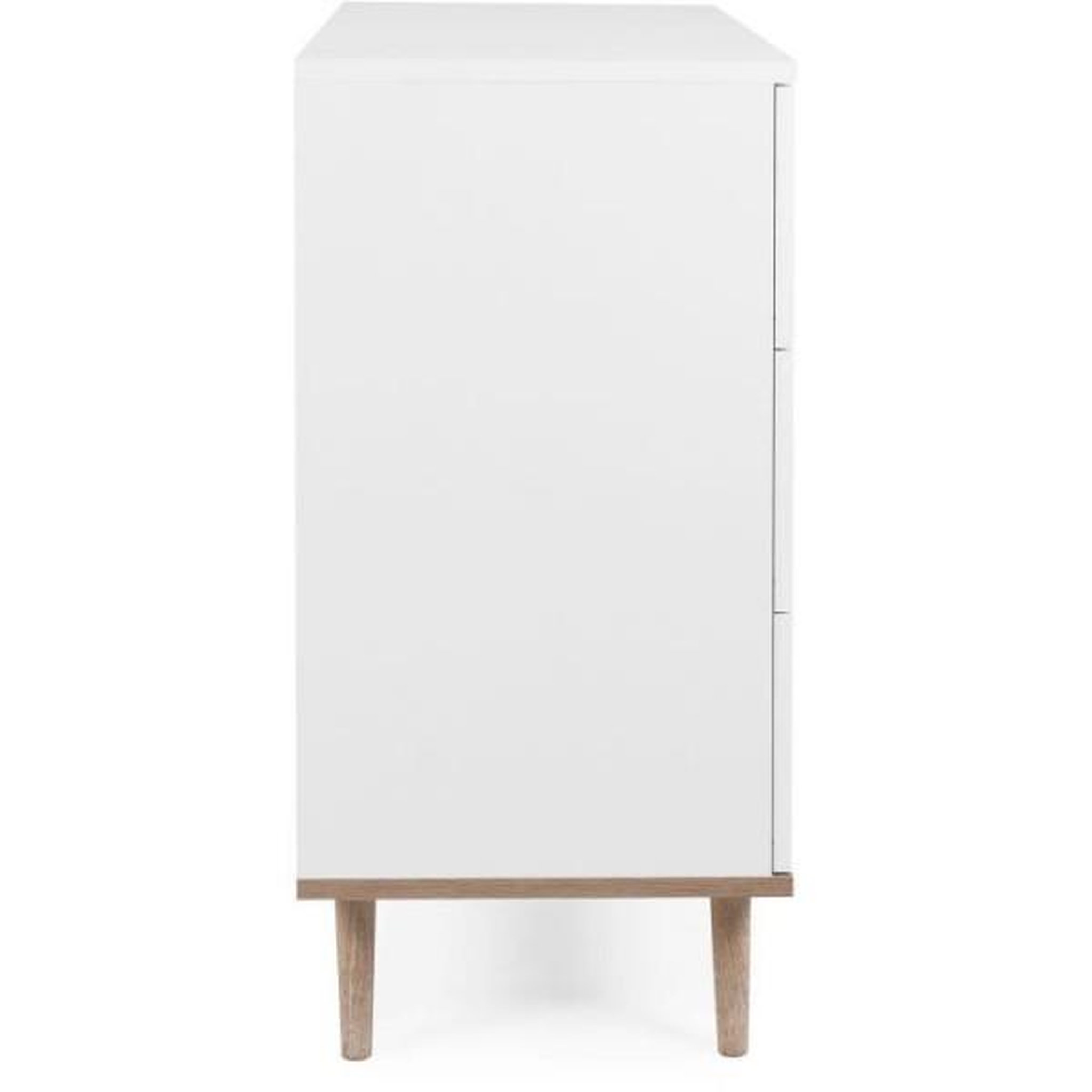 Voir la diapositive 5 : MARKET24 Commode Göteborg - 3 tiroirs - Décor chene sonoma Blanc - Scandinave - L 79,8 x P 40 x H 86,5 cm