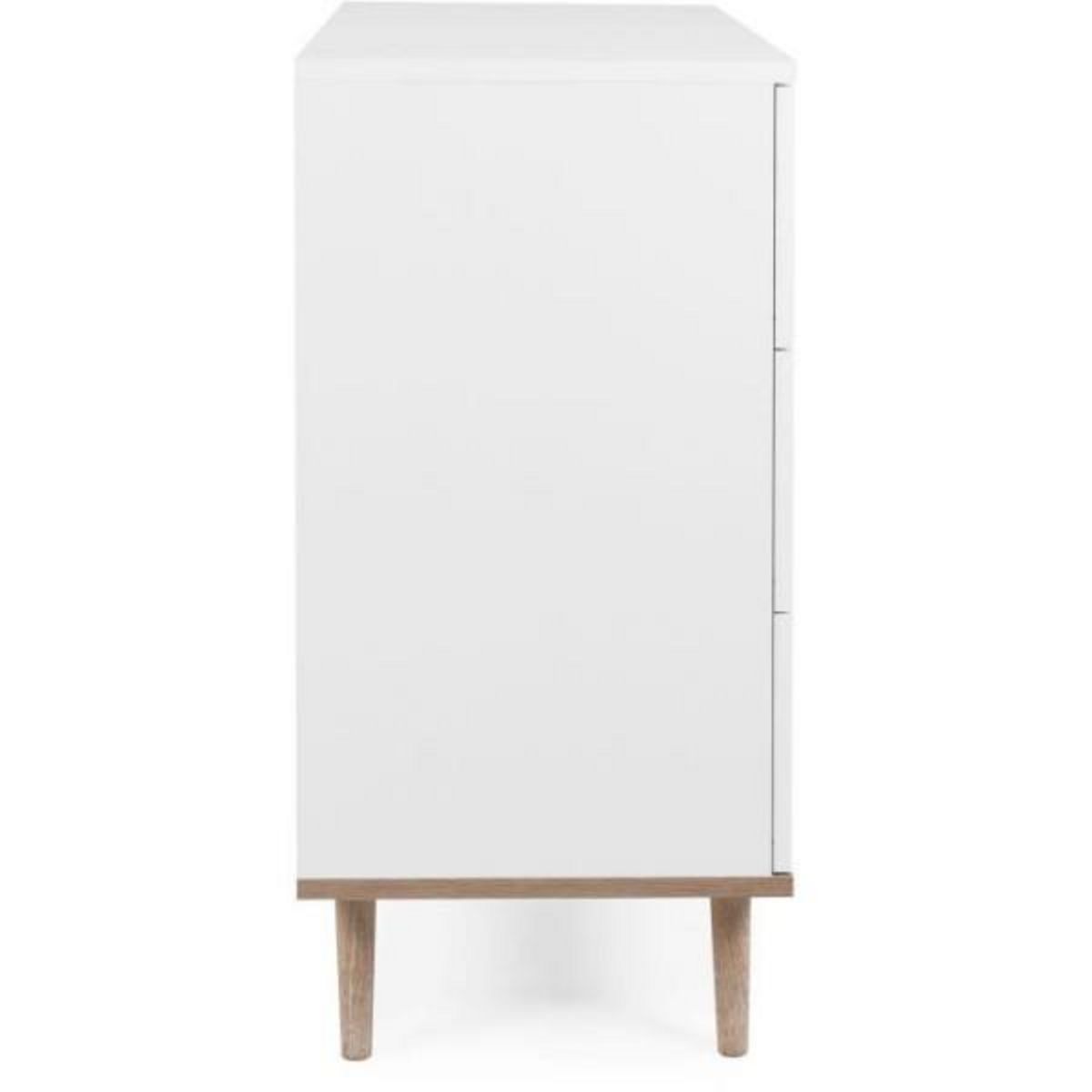 MARKET24 Commode Göteborg - 3 tiroirs - Décor chene sonoma Blanc - Scandinave - L 79,8 x P 40 x H 86,5 cm