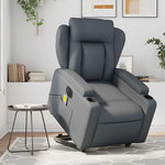 VIDAXL Fauteuil inclinable de massage electrique gris similicuir