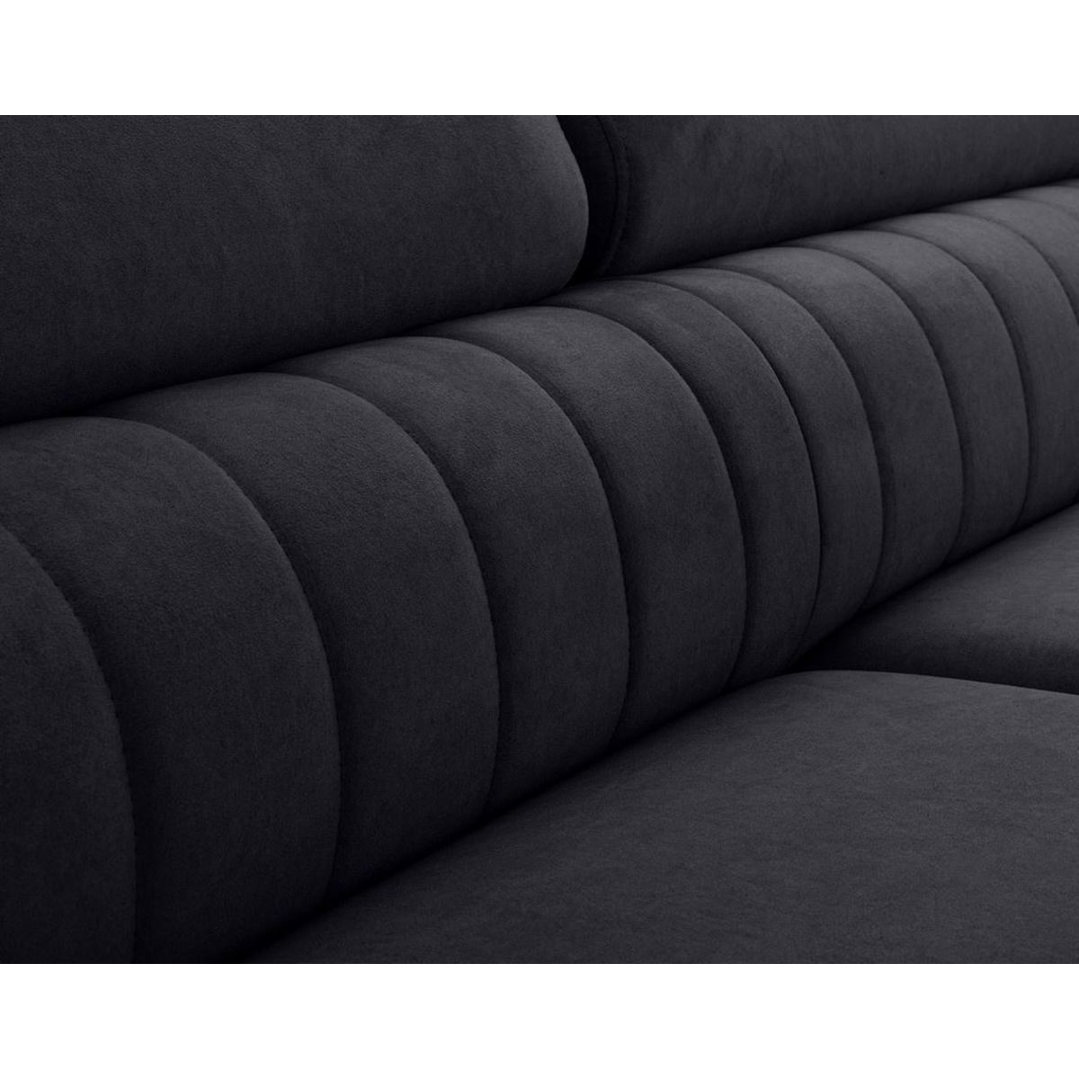 BEST MOBILIER Aneta - canapé d'angle droit 5 places - convertible avec coffre et têtières - en velours