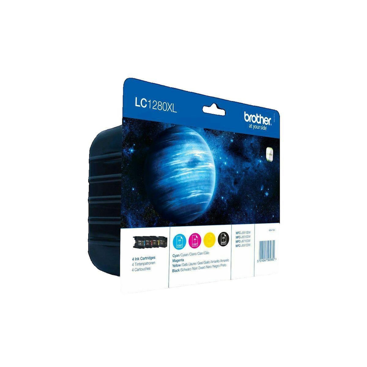 Brother Pack de cartouches d'encre Brother LC1280XL - Multipack haute capacité - Noir, Cyan, Magenta, Jaune
