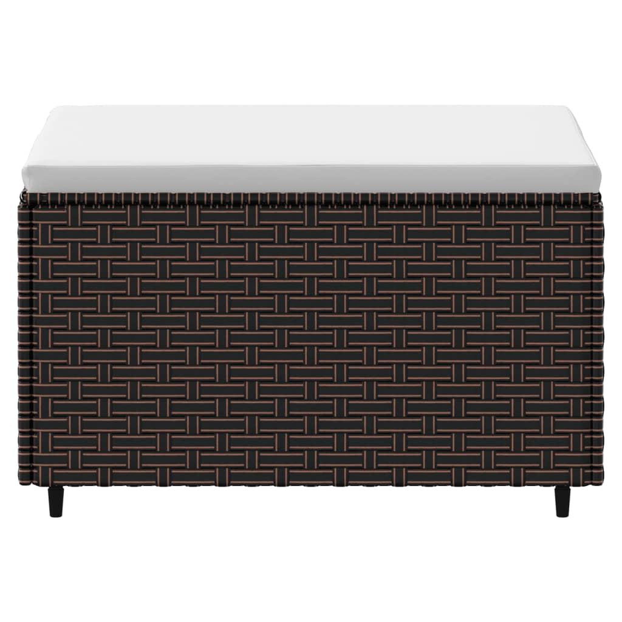 Voir la diapositive 4 : VIDAXL Repose-pieds de jardin coussins lot de 2 marron resine tressee