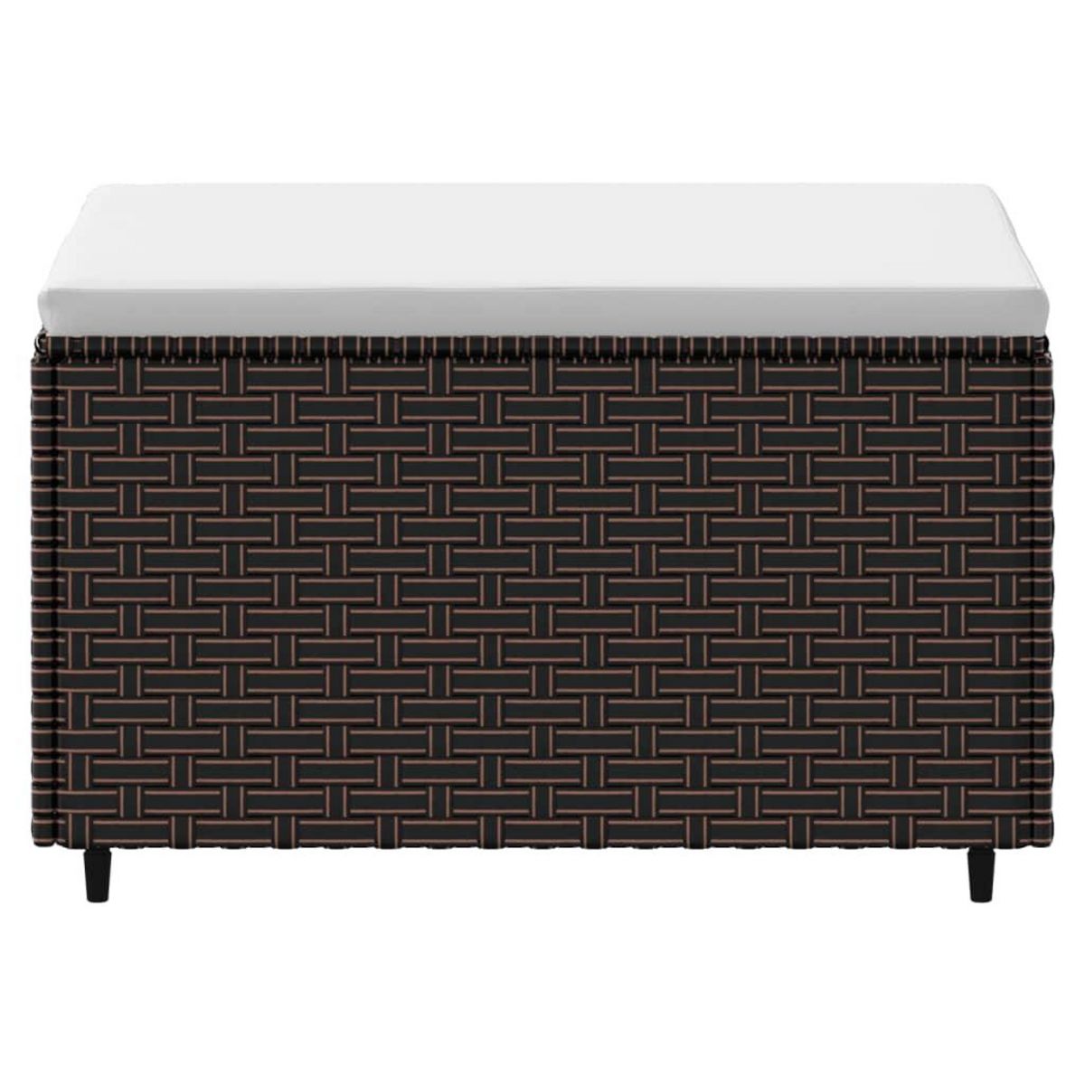 VIDAXL Repose-pieds de jardin coussins lot de 2 marron resine tressee