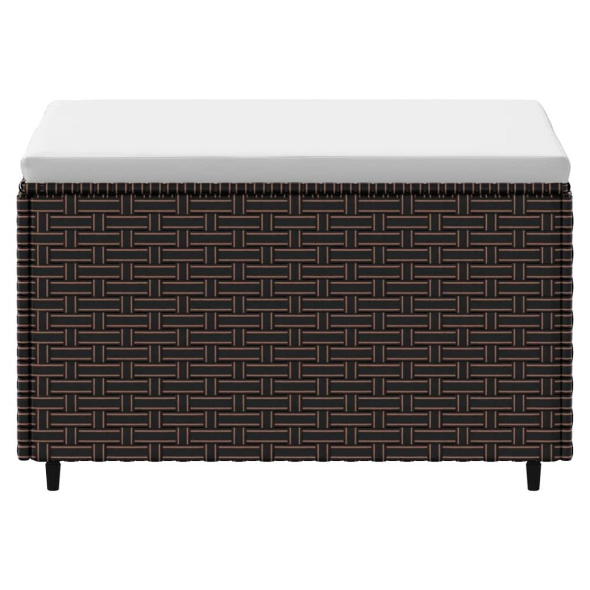 VIDAXL Repose-pieds de jardin coussins lot de 2 marron resine tressee