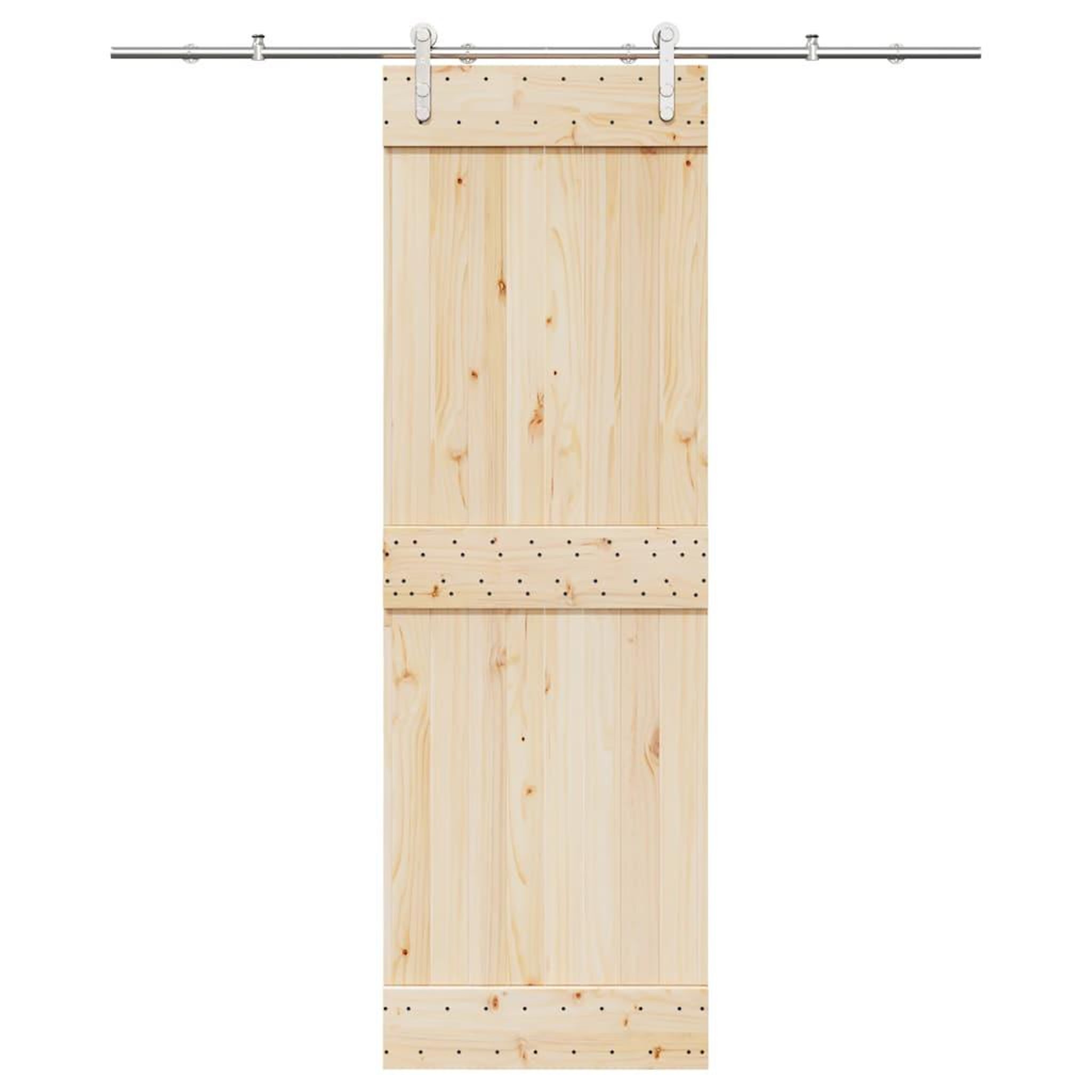 VIDAXL Kit fixation porte coulissante 183 cm Acier inoxydable Argente