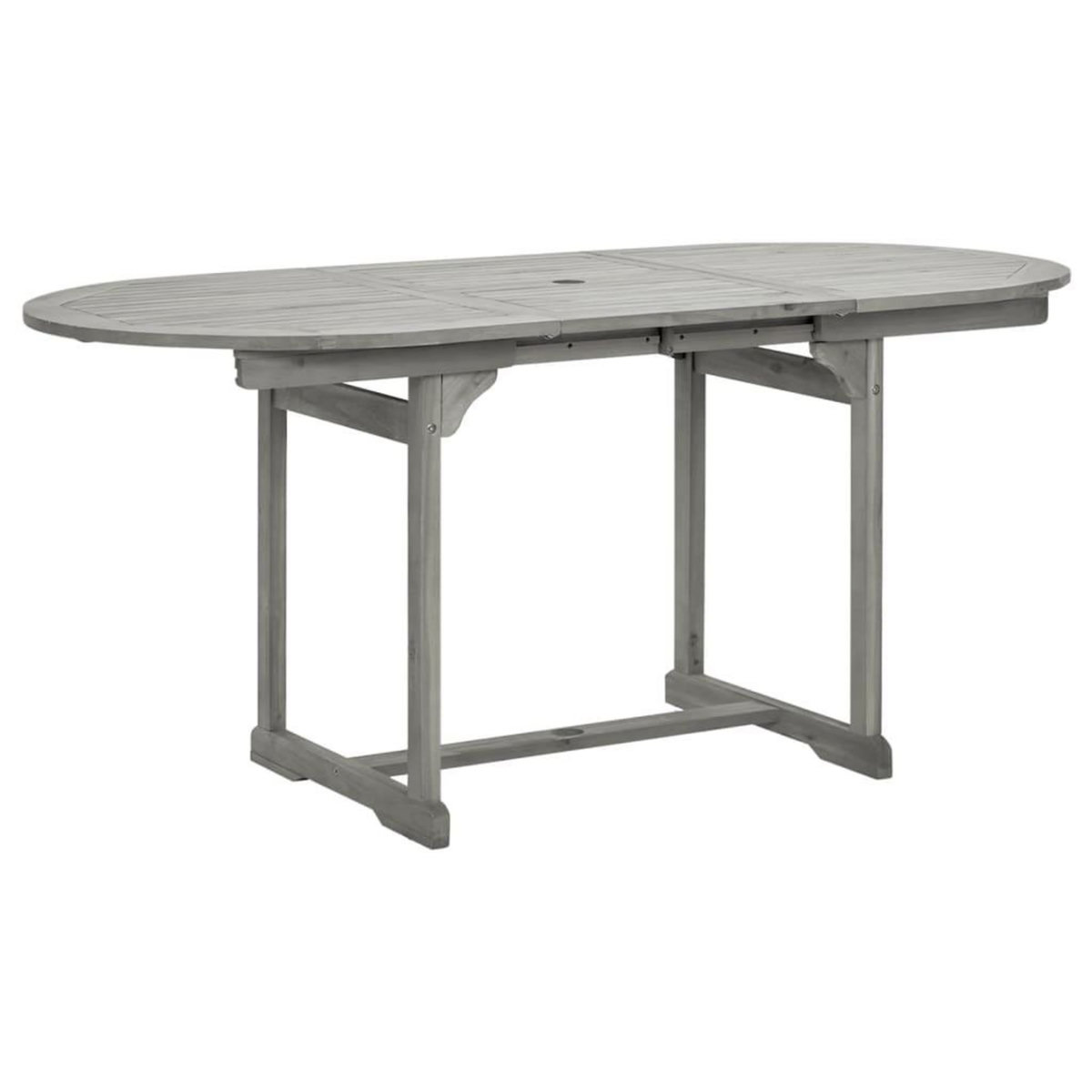 VIDAXL Table a dîner de jardin (120-170)x80x75 cm Bois d'acacia massif
