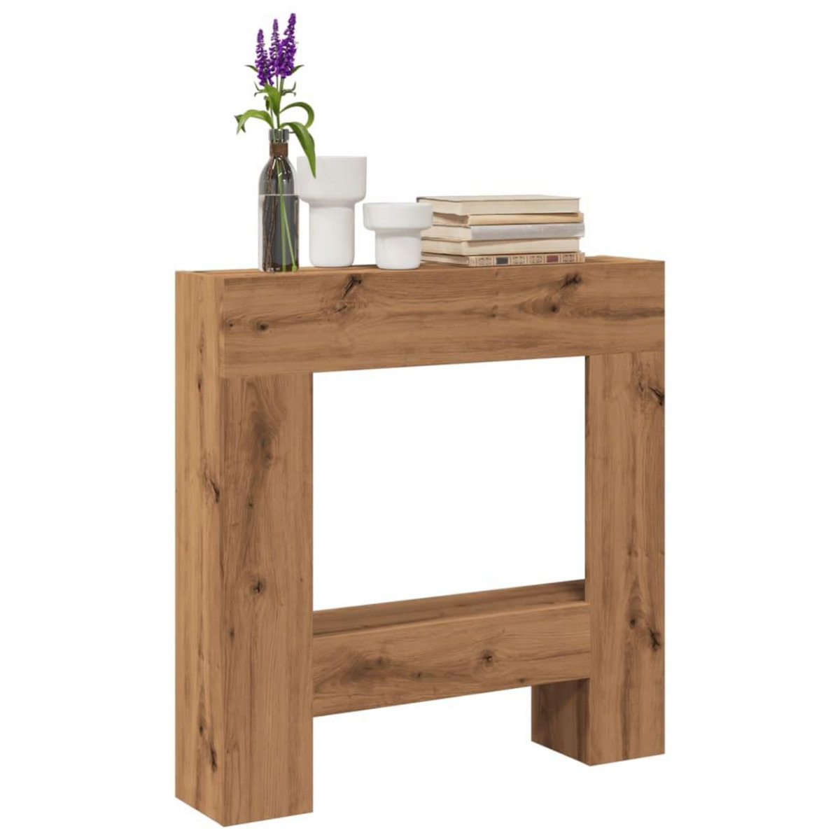 VIDAXL Cadre de cheminee chene artisanal 81x18x82 cm bois ingenierie