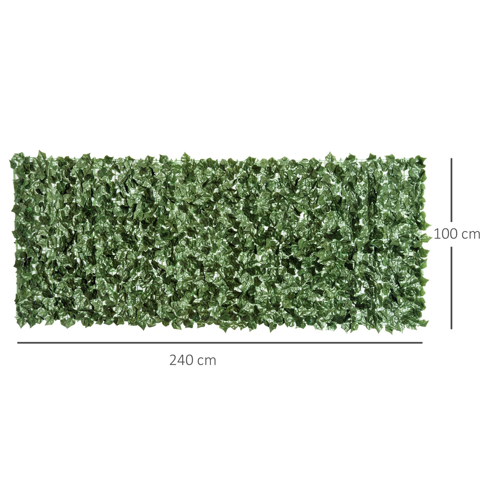 Voir la diapositive 3 : OUTSUNNY Haie artificielle brise-vue décoration rouleau 2,4L x 1H m feuillage réaliste anti-UV vert