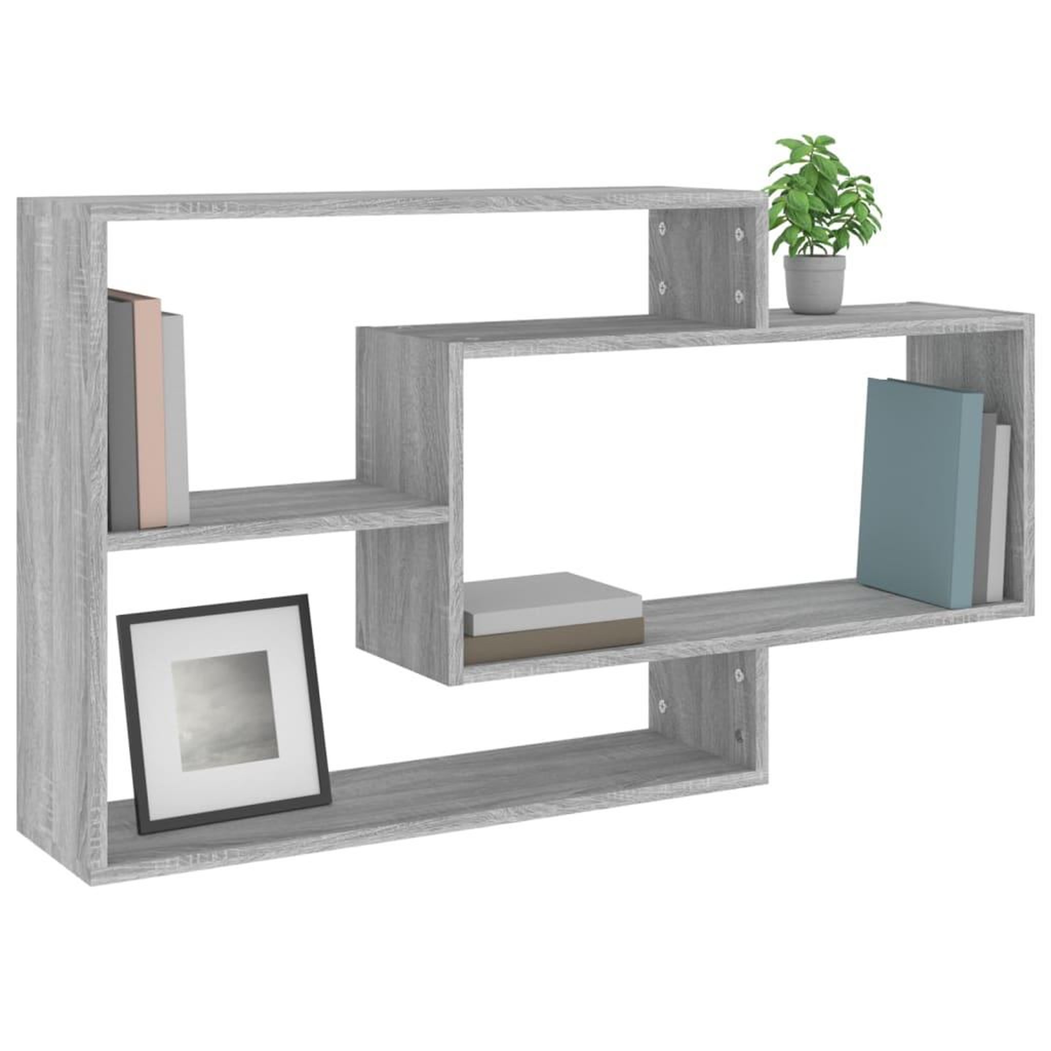 Voir la diapositive 5 : VIDAXL Etagere murale Sonoma gris 104x20x58,5 cm Bois d'ingenierie