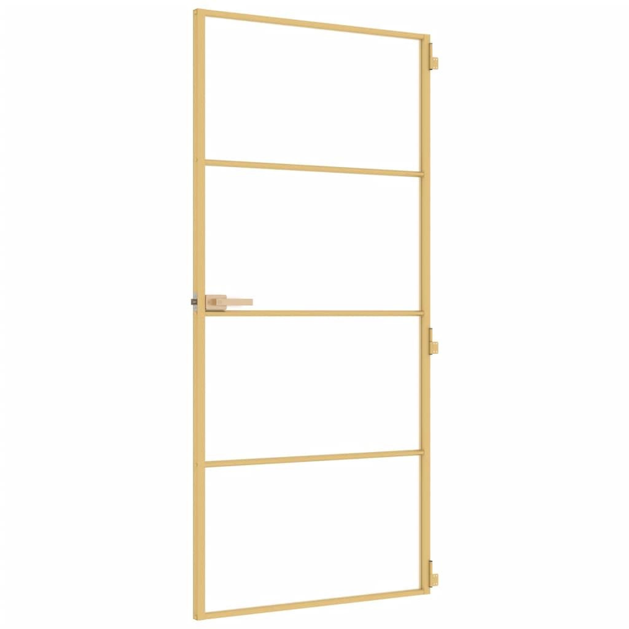 Voir la diapositive 5 : VIDAXL Porte interieure mince dore 93x201,5 cm verre trempe aluminium