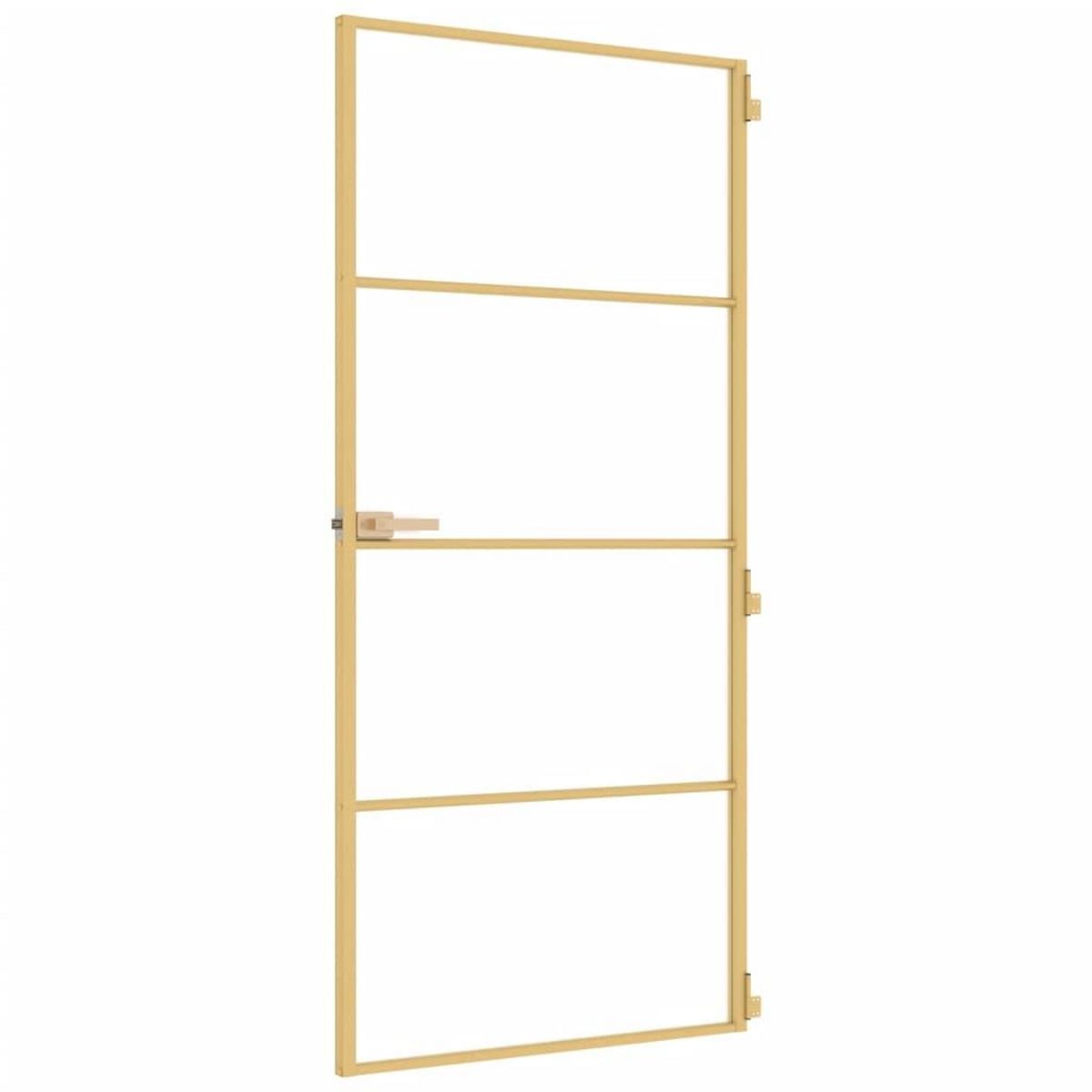 VIDAXL Porte interieure mince dore 93x201,5 cm verre trempe aluminium
