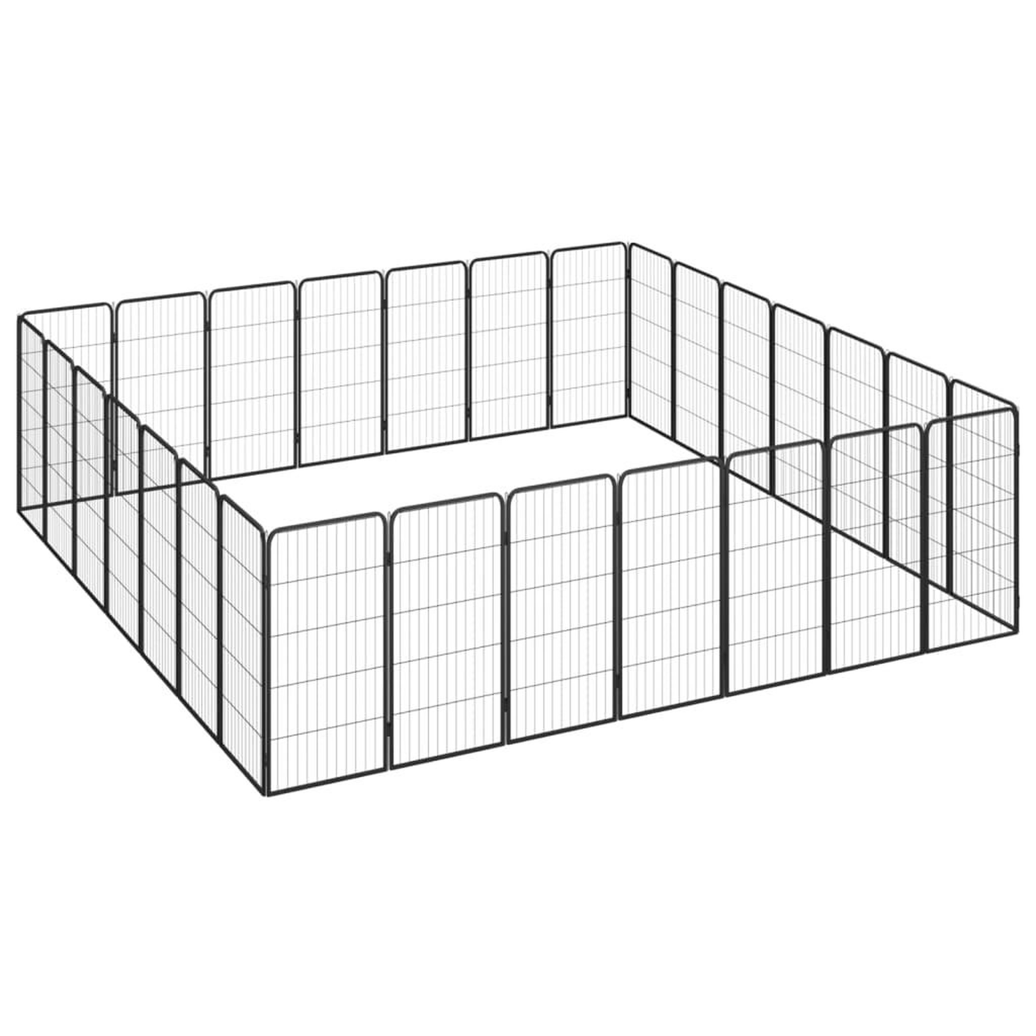 Voir la diapositive 3 : VIDAXL Parc pour chien 28panneaux Noir 50x100cm Acier enduit de poudre