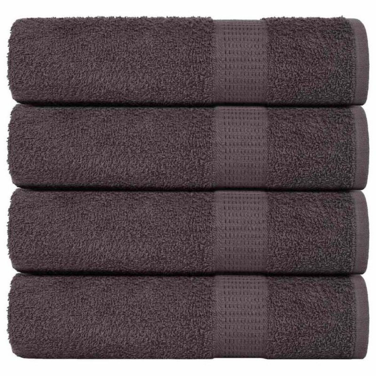 VIDAXL Serviettes de bain 4 pcs anthracite 100x150 cm 100% coton
