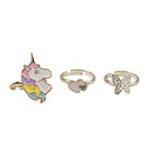 GREAT PRETENDERS Bagues Boutique Butterfly  and  Unicorn Rings, 3 Pcs