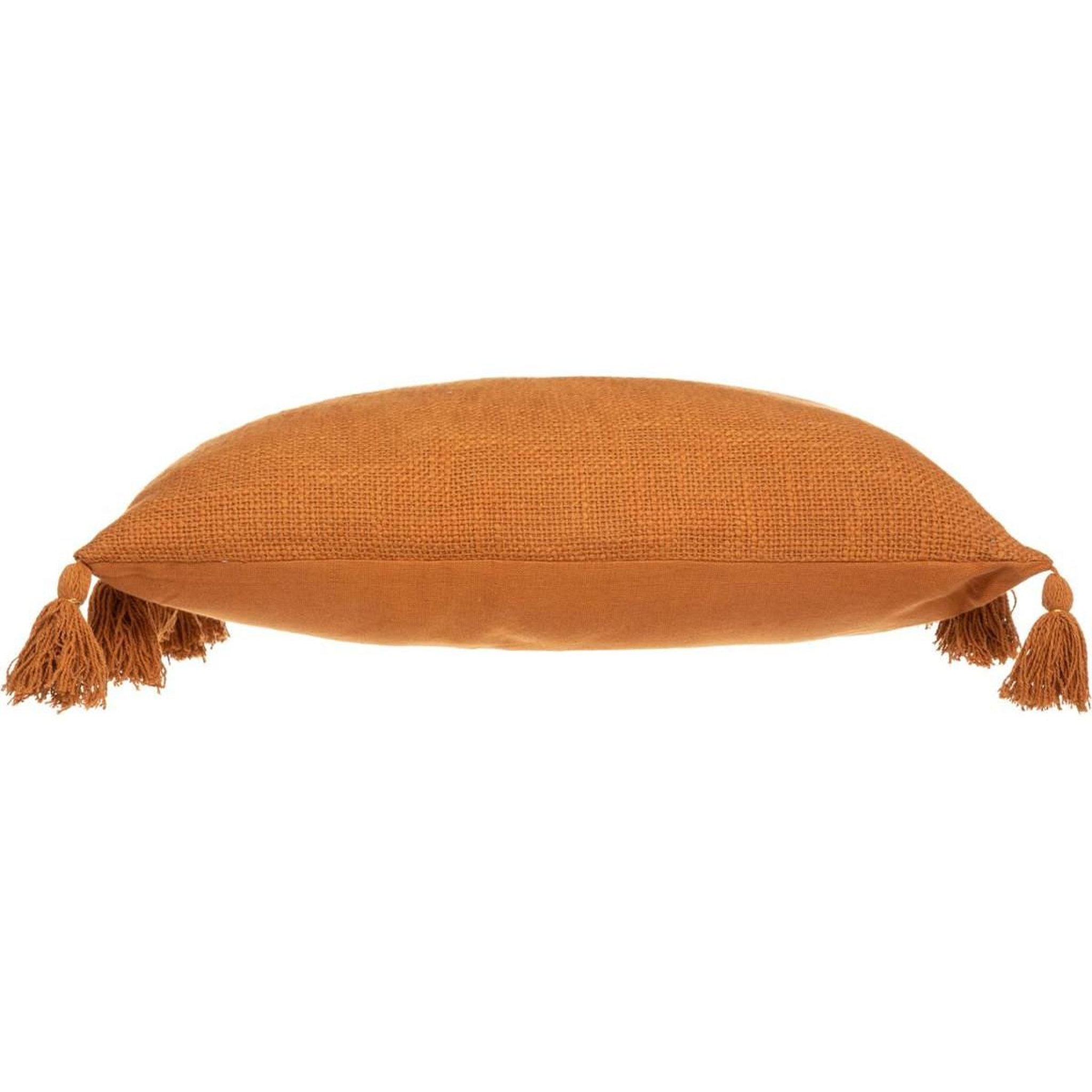 Voir la diapositive 2 : ATMOSPHERA Coussin déco à pompons  gypsy  50x50cm ocre