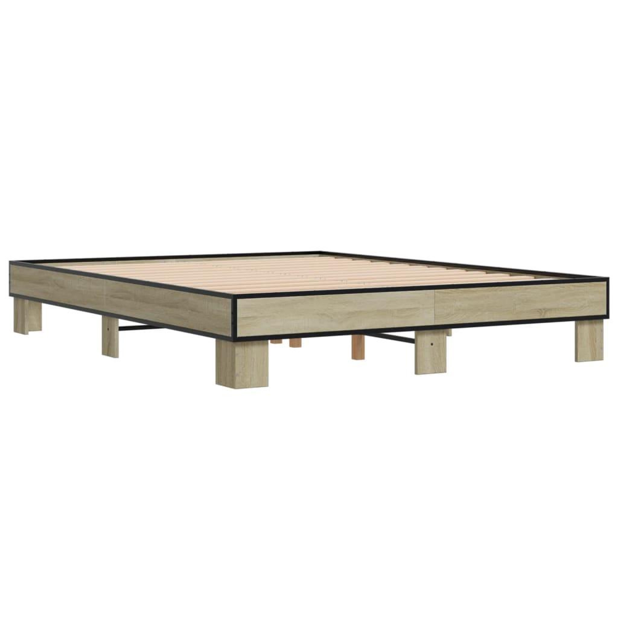 Voir la diapositive 3 : VIDAXL Cadre de lit sans matelas chene sonoma 150x200 cm