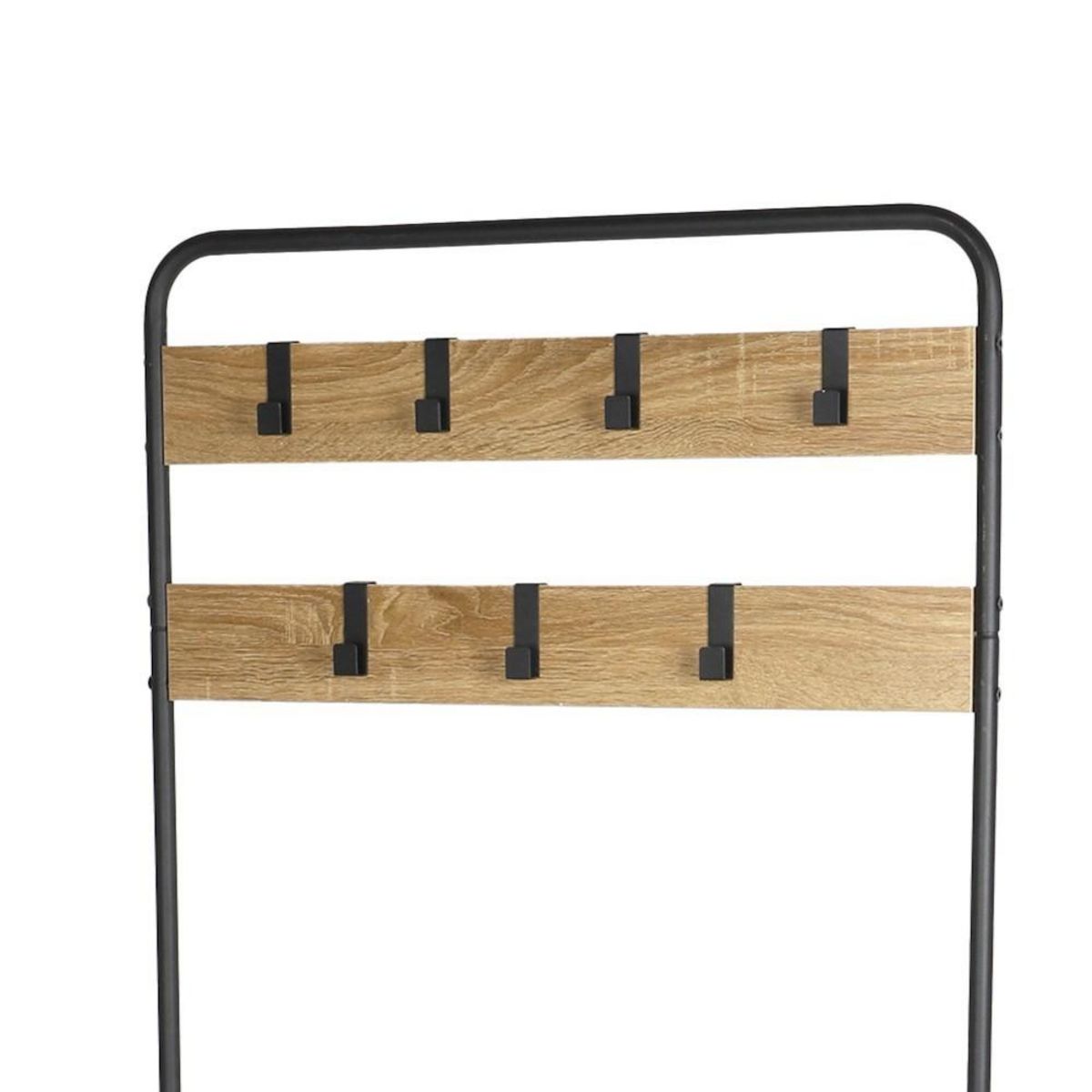 FORNORD Vestiaire en métal porte-manteaux avec 2 étagères