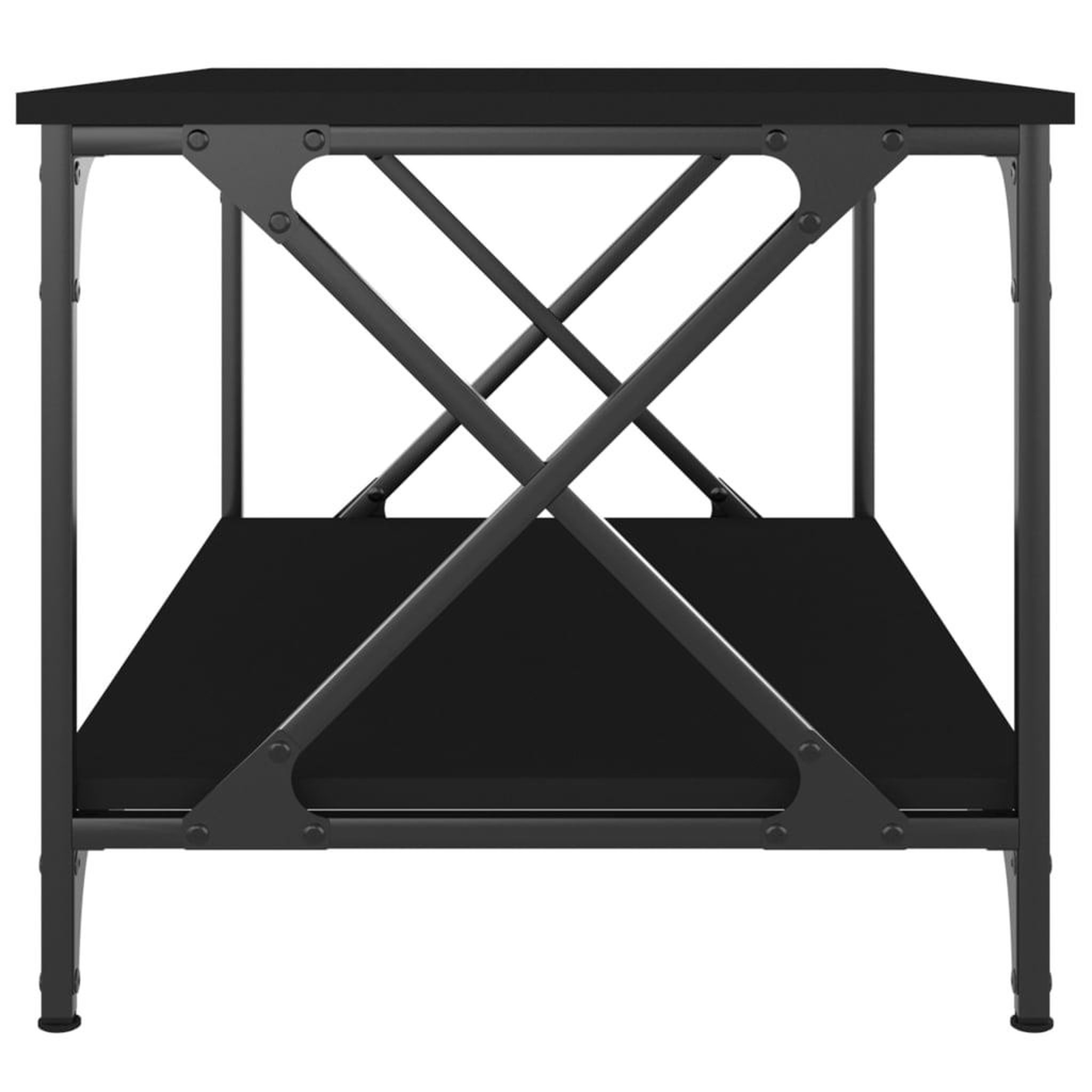 Voir la diapositive 5 : VIDAXL Table basse Noir 80x50x45 cm Bois d'ingenierie et fer
