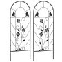Voir la diapositive 1 : OUTSUNNY Lot de 2 treillis de jardin supports pour plantes grimpantes - dim. 38L x 98H cm - métal époxy noir
