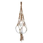 ATMOSPHERA Cache-Pot en Verre  Raffia  16cm Transparent