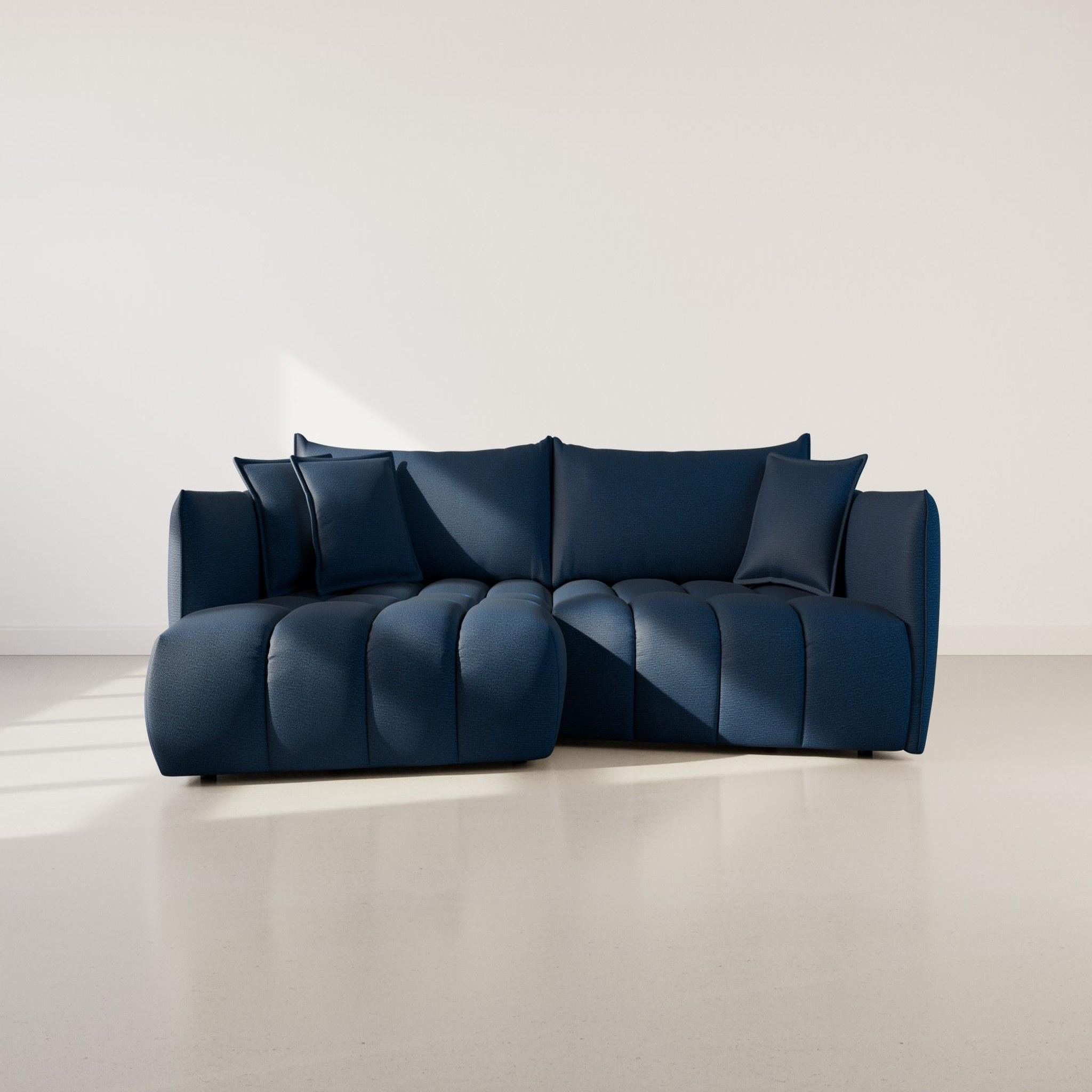 Voir la diapositive 2 : LISA DESIGN Cassiopee - canapé d'angle gauche 4 places en tissu texturé