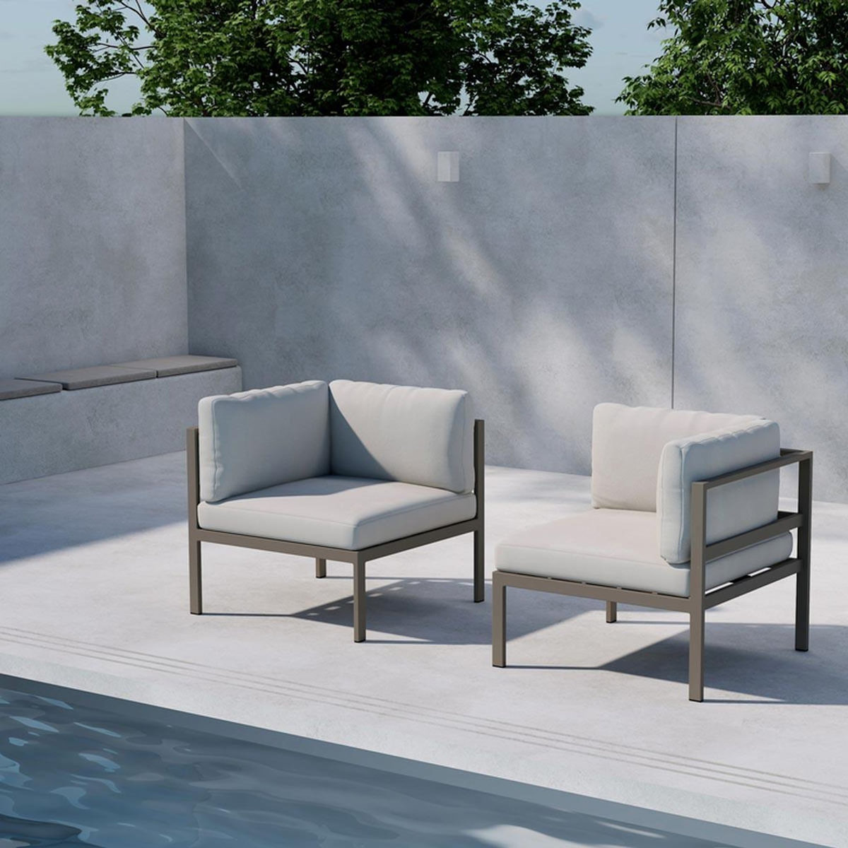 Paris Prix Module Canapé d'Angle de Jardin  Copacabana  74cm Marron