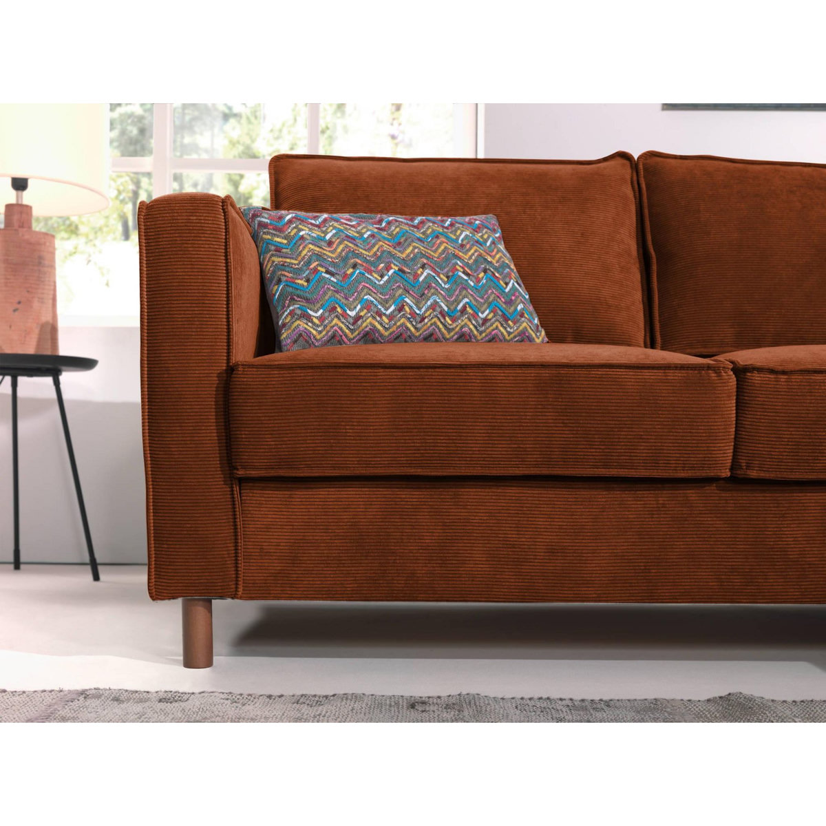 LISA DESIGN Jake - canapé d'angle droit - convertible - 5 places - en velours côtelé