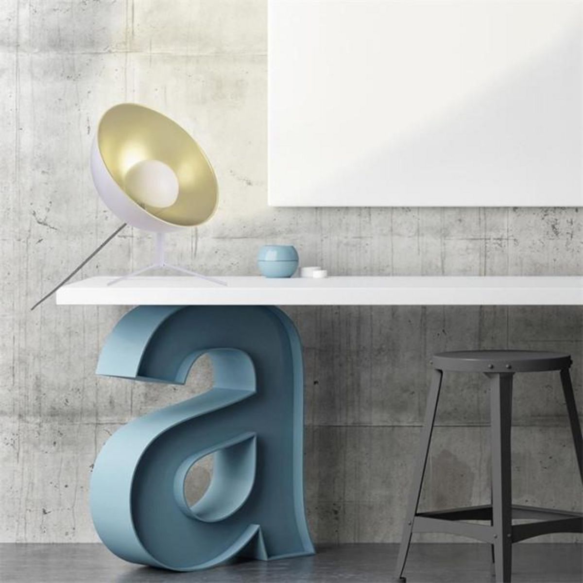 Paris Prix Lampe à Poser Design  Cinéma  45cm Blanc