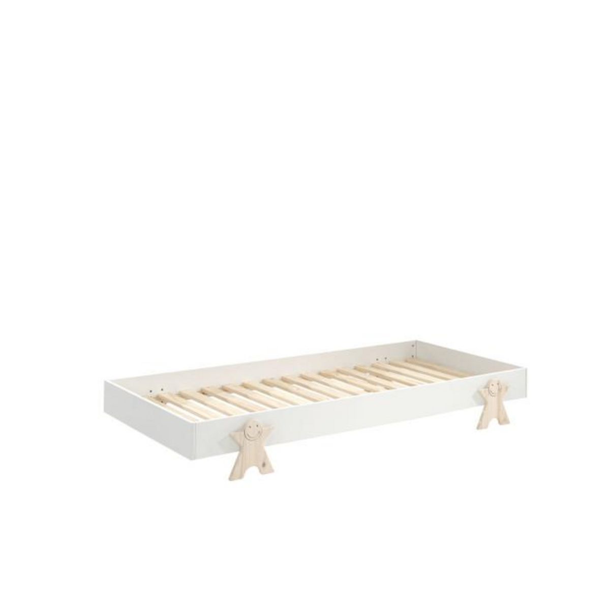 Paris Prix Lit Enfant en Bois  Modulo Smiley IV  90x200cm Blanc