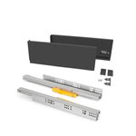 EMUCA SRL Kit de fixation pour 4 étagères en bois et 1 tringle de suspension de 1m de long Zero- Peint gris pierre