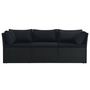 Voir la diapositive 5 : VIDAXL Salon de jardin 4 pcs avec coussins Resine tressee Noir