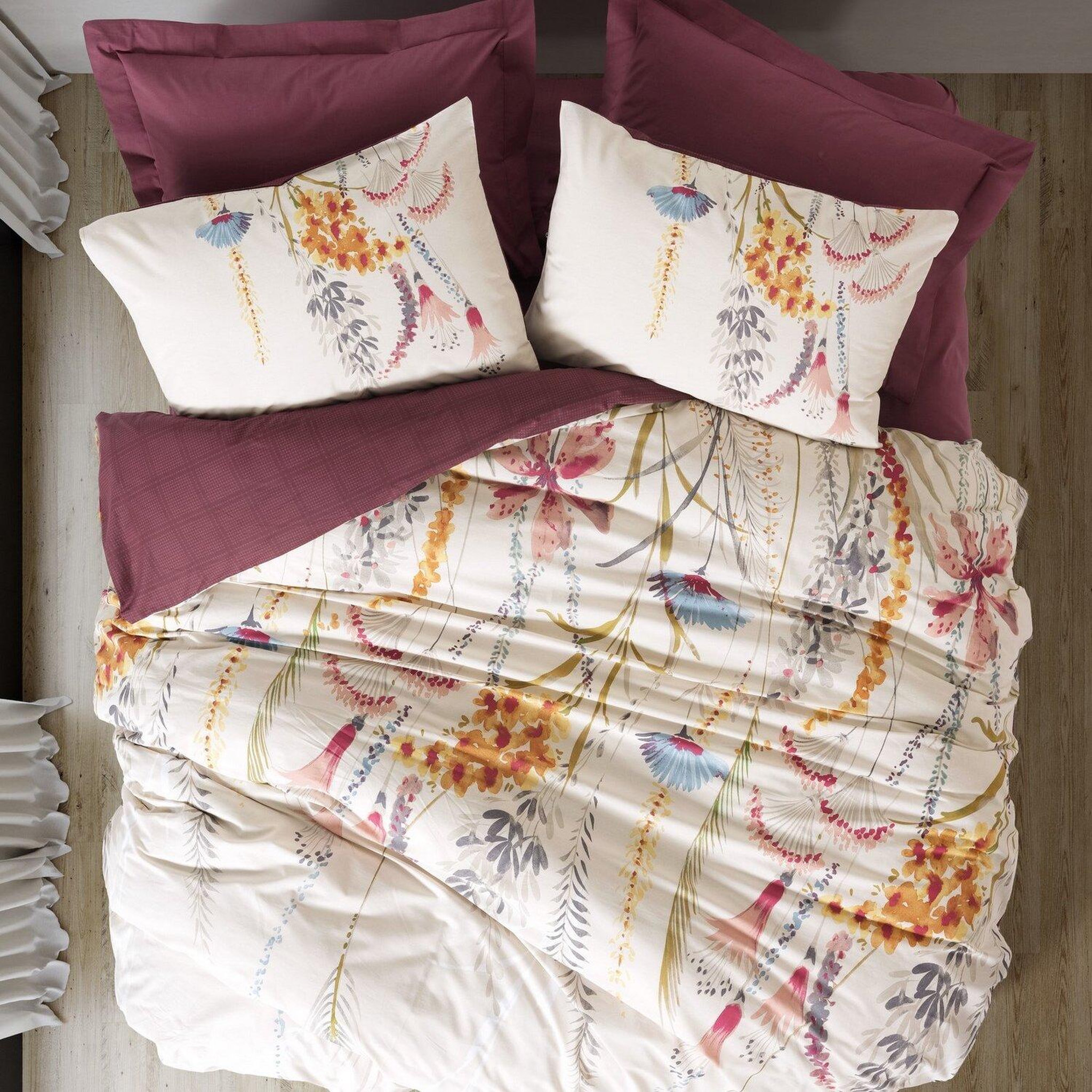 Home collection Parure housse de couette avec taie(s) 100 % coton Flos