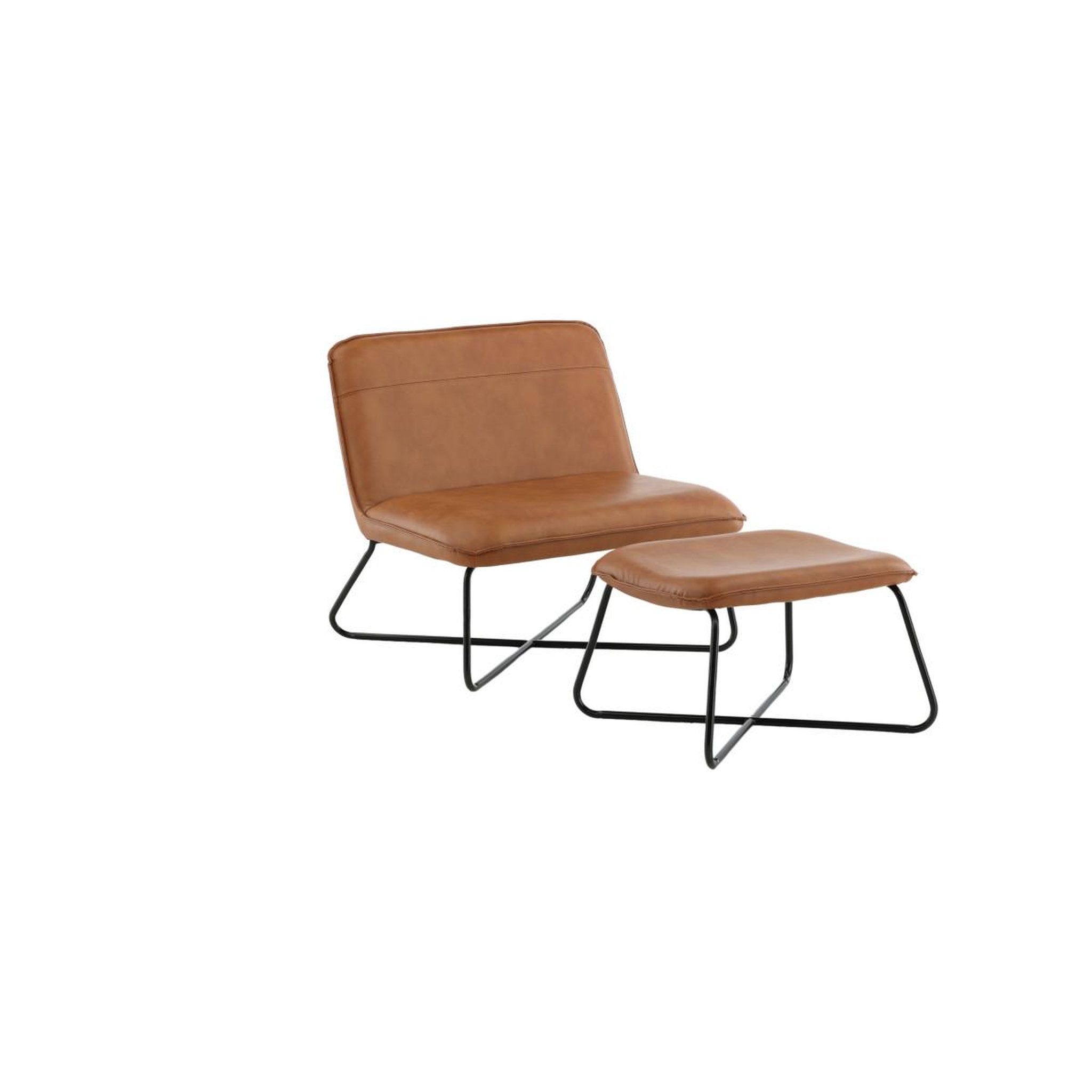 Voir la diapositive 2 : Paris Prix Fauteuil & Pouf Design  X-Lounge  74cm Marron