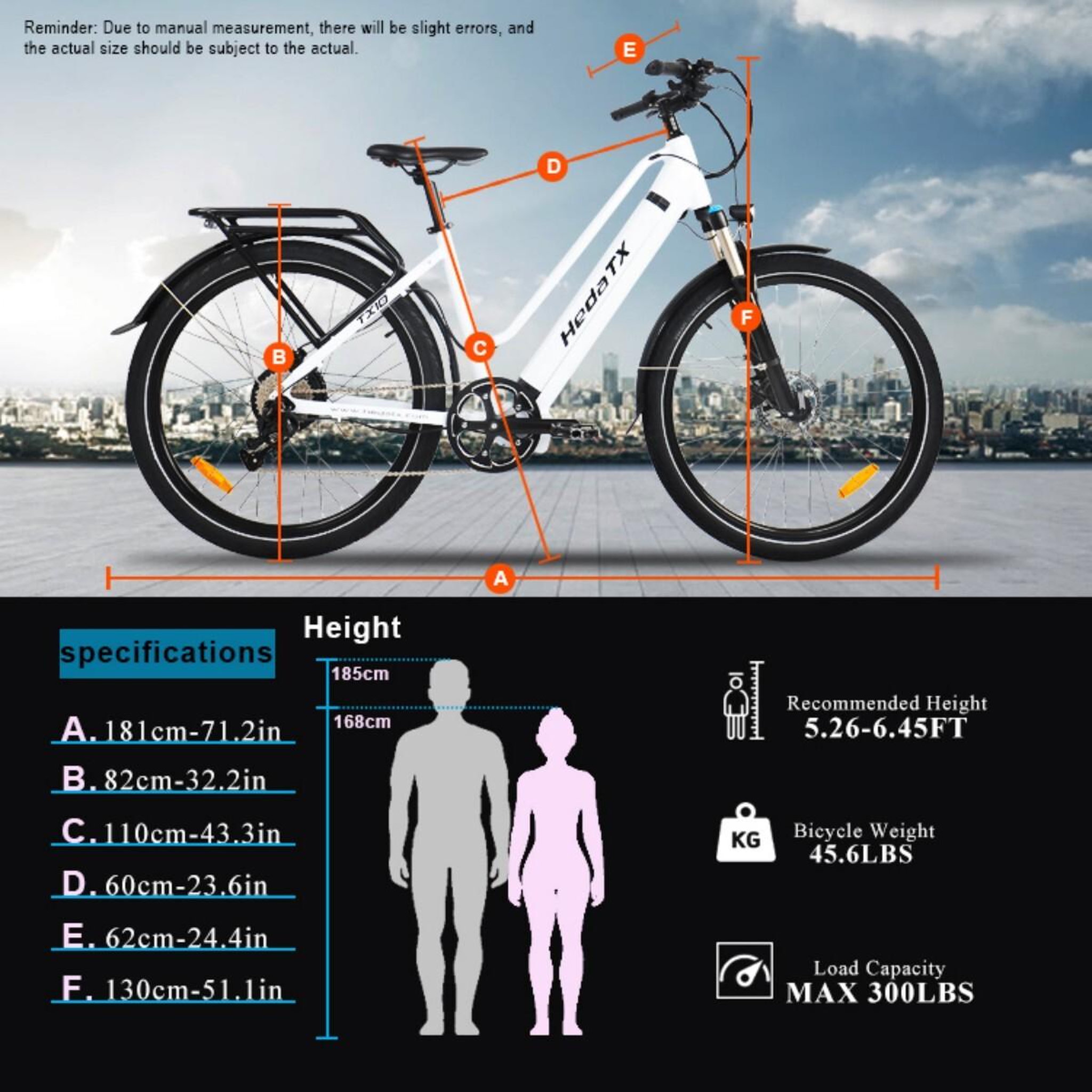 Voir la diapositive 2 : HEDATX HeDatx TX10 Vélo Électrique de Ville 27,5